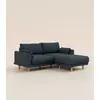 Canapé d'angle 4 places - Tissu Bleu - Design et confortable - Fabriqu...