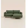 Canapé d'angle 4 places - Tissu Vert Kaki - Design et confortable - Fa...