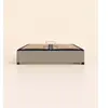 Sommier coffre 90x200 cm - Gris - Acier recyclé et lattes en bois - Gr...