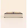 Sommier coffre 90x200 cm - Beige - Acier recyclé et lattes en bois - G...