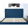 Tête de lit Bobochic Tête de lit romane tissu velours 170 Bleu foncé