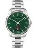 PIERRE LANNIER Montre Homme METROPOLITAIN Cadran Vert Bracelet Acier Argenté