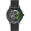 Montre Pierre Lannier  Montre Homme PADDOCK Vert Acier milanais Noir