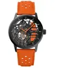 Pierre Lannier Montre Femme Paddock Noir Cadran Bracelet Cuir Orange 20 Mm