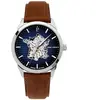 Montre Pierre Lannier  Montre Homme MONARCK Bleu Cuir Brun