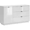 Petits meubles Buffet 3 tiroirs 1 porte stratifiés blanc