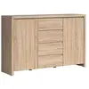 Petits meubles Buffet 2 portes 4 tiroirs stratifiés beige