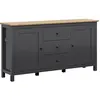 Petits meubles Buffet 2 portes 3 tiroirs stratifiés gris et beige