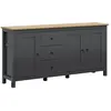 Petits meubles Buffet 3 portes 3 tiroirs stratifiés gris et beige