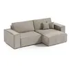 Petits meubles Canapé d'angle réversible convertible 3 places bois de pin taupe