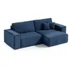 Petits meubles Canapé d'angle réversible convertible 3 places bois de pin bleu