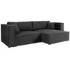 Petits meubles Canapé d'angle réversible convertible 3 places bois de pin noir