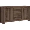 Petits meubles Buffet 2 portes 3 tiroirs stratifiés beige