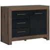 Petits meubles Buffet 1 porte 3 tiroirs stratifiés beige et noir