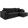 Petits meubles Canapé d'angle réversible convertible 3 places bois de pin noir