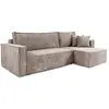 Petits meubles Canapé d'angle réversible convertible 3 places bois de pin taupe