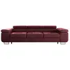 Petits-meubles - Canapé convertible 3 places Wilson velours Bordeaux