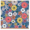 GENERIQUE Tissu coton popeline fleuri sur fond bleu vendu au mètre(...) - 0006 Bleu