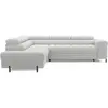 Bestmobilier Elisa - canapé d'angle gauche 5 places convertible avec coffre et têtières réglables en tissu bouclette