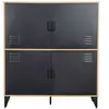 Tribeca - buffet haut - bois et métal noir - 100x112 cm