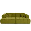 LISA DESIGN Ray - canapé droit 3 places avec double méridienne en velours texturé TU