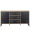 Tribeca - buffet bas - bois et métal noir - 140 cm