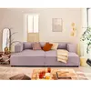 LISA DESIGN Stella - canapé droit 3 places avec double méridienne en velours côtelé TU