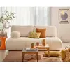 Bestmobilier Bowie - canapé 3 places convertible coffre + coussin rond inclus en tissu texturé