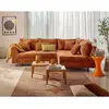 Lisa Design Rune - canapé d'angle droit 4 places en velours texturé
