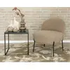 Renato - fauteuil avec pieds en acier - en tissu bouclette - Beige