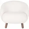 Lisa Design Nayeli - fauteuil avec pieds en bois d'hévéa - en tissu bouclette