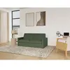 Bestmobilier Canapé droit convertible 3 places en tissu vert