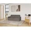 Bestmobilier Canapé droit convertible 3 places en tissu gris