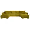 Bestmobilier Canapé panoramique 7 places En U en Tissu texturé Vert