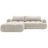BESTMOBILIER Canapé d'angle gauche convertible 4 places en tissu bouclette beige