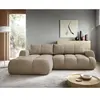 BESTMOBILIER Yulin - canapé d'angle gauche 4 places convertible avec c...
