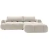 BESTMOBILIER Canapé d'angle convertible 4 places en tissu bouclette beige