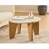 Lisa Design Noeva - table basse - pieds en chêne - plateau effet travertin - 80 cm