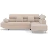 Bestmobilier Canapé d'angle convertible 5 places en velours texturé beige