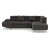 BESTMOBILIER Canapé d'angle droit convertible 5 places en velours texturé gris