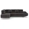 Bestmobilier Canapé d'angle gauche convertible 5 places en velours texturé gris