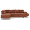 Bestmobilier Canapé d'angle gauche convertible 5 places en velours texturé