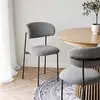 Erica - lot de 2 chaises en tissu bouclette - pieds en acier - Gris