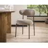 Adelia - lot de 2 chaises - pieds en métal - en tissu texturé - Sable