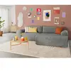 BESTMOBILIER Canapé d'angle convertible 4 places en velours texturé gris