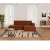 BESTMOBILIER Canapé d'angle droit convertible 4 places en velours côtelé terracotta