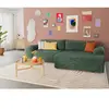 BESTMOBILIER Canapé d'angle droit convertible 4 places en velours texturé vert