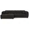 Lisa Design - Curtis - Canapé D'Angle Gauche 4 Places En Simili - Noir
