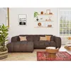 Lisa Design Curtis - canapé d'angle gauche 4 places en simili , Marron