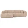Lisa Design Curtis - canapé d'angle gauche 4 places en simili , Beige